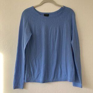 Talbots 100% Merino Wool Blue Sweater Women's Minimalist Career Church Spring